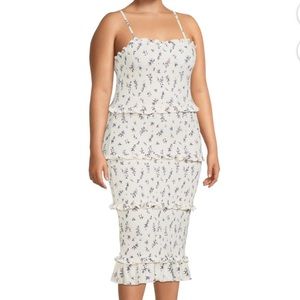 Floral Smocked Bodycon dress